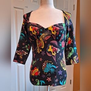 Betsey Johnson tattoo corset top